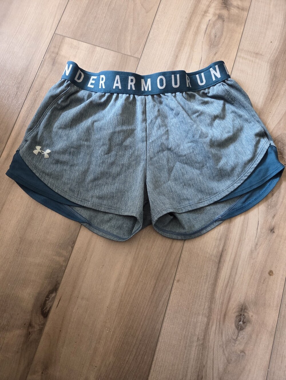 Under Armour Teal and Heather Gray Women's Running Shorts